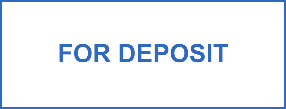 A restrictive endorsement stamp